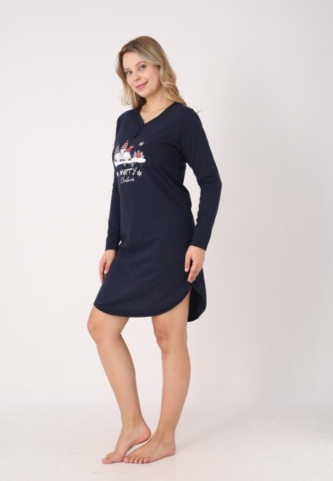 Camasa de noapte Craciun,Imprimeu Merry Christmas,En-gros